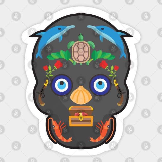 Sealife Sugar Skull Sticker by shultcreative